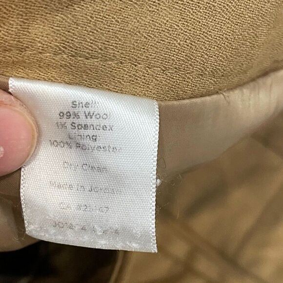 Talbots Heritage Wool Straight Pantsin Tan Camel, 12 Petite - Picture 5 of 10